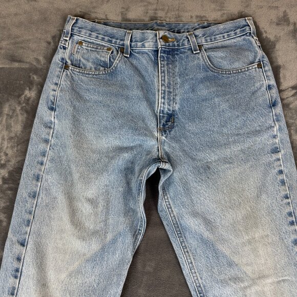 Carhartt Jeans, 36X32, Light Blue, B18STW, Men’s Workwear Traditional Fit - Picture 2 of 11